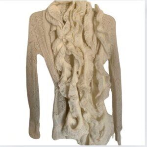 Cottonade White Lightweight Knit Sweater w/Scarf WT
